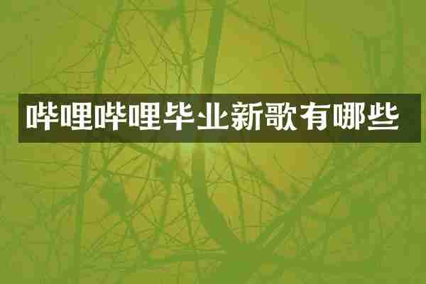 哔哩哔哩毕业新歌有哪些