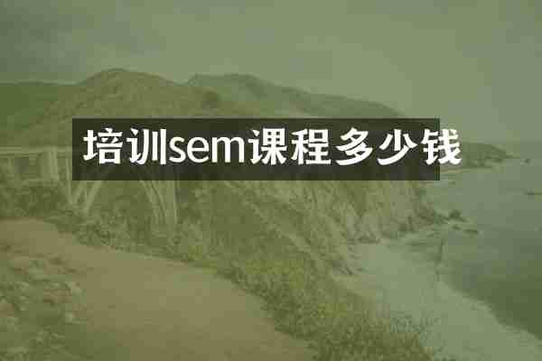 培训sem课程多少钱