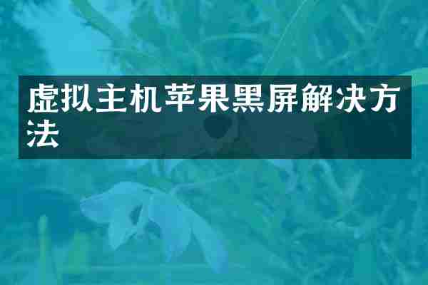 虚拟主机苹果黑屏解决方法