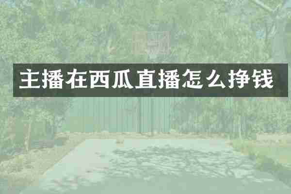 主播在西瓜直播怎么挣钱