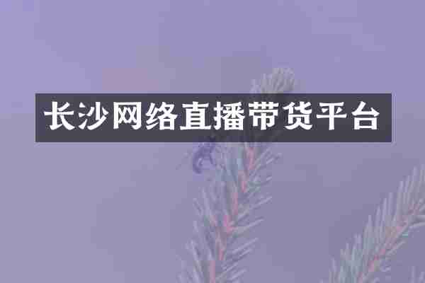 长沙网络直播带货平台