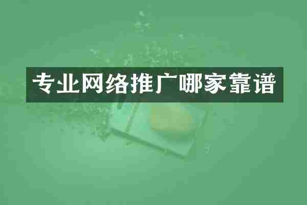 专业网络推广哪家靠谱