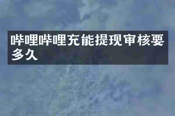哔哩哔哩充能提现审核要多久