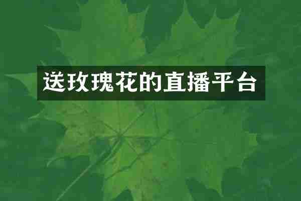 送玫瑰花的直播平台