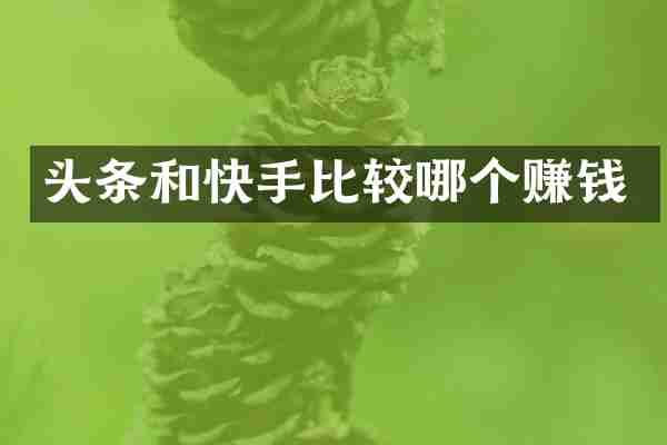 头条和快手比较哪个赚钱
