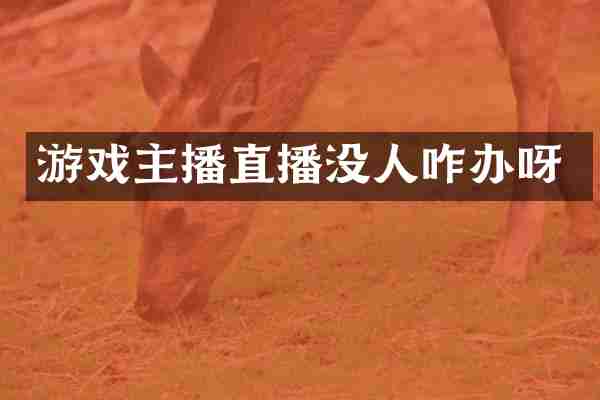 游戏主播直播没人咋办呀
