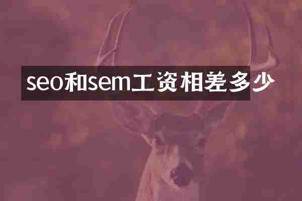 seo和sem工资相差多少