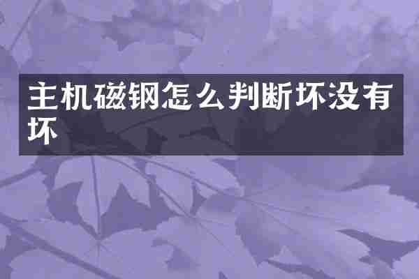 主机磁钢怎么判断坏没有坏