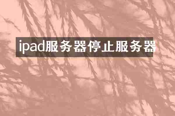 ipad服务器停止服务器