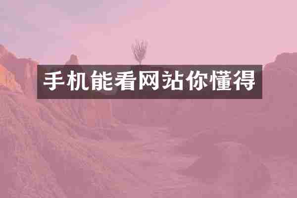 手机能看网站你懂得