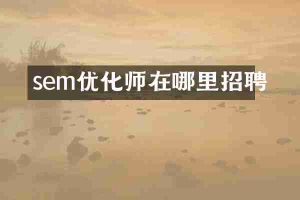 sem优化师在哪里招聘