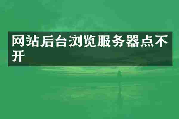 网站后台浏览服务器点不开