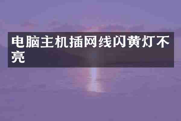 电脑主机插网线闪黄灯不亮