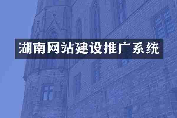 湖南网站建设推广系统