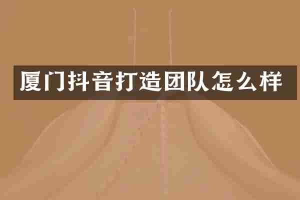 厦门抖音打造团队怎么样