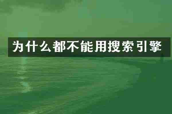为什么都不能用搜索引擎