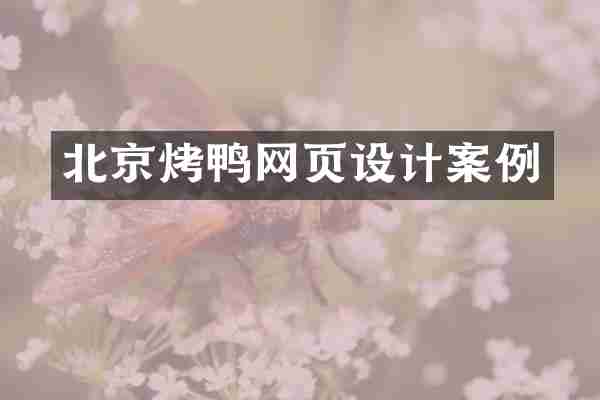 北京烤鸭网页设计案例