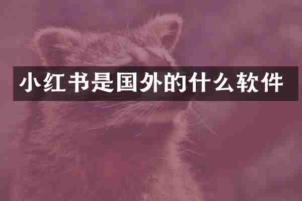 小红书是国外的什么软件