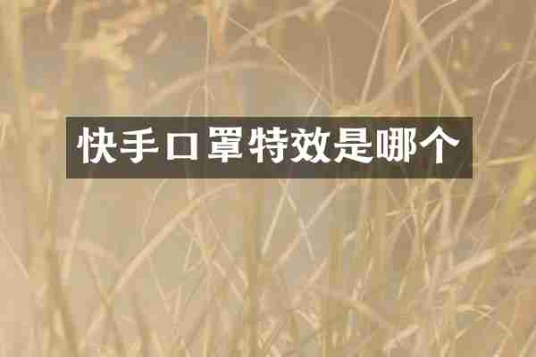 快手口罩特效是哪个