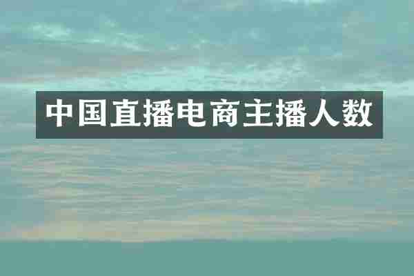 中国直播电商主播人数