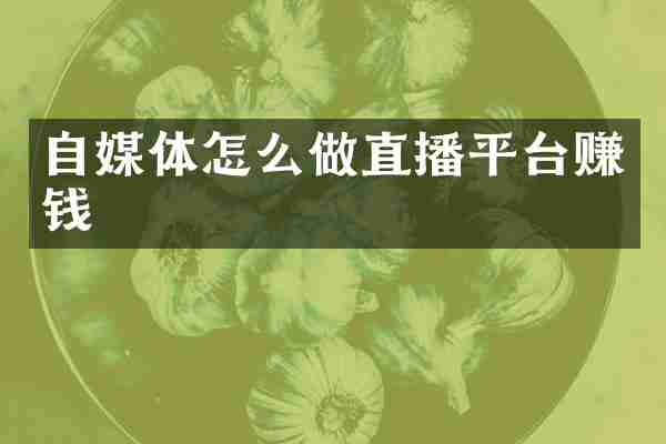 自媒体怎么做直播平台赚钱