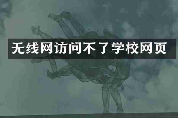 无线网访问不了学校网页