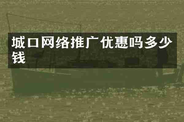 城口网络推广优惠吗多少钱