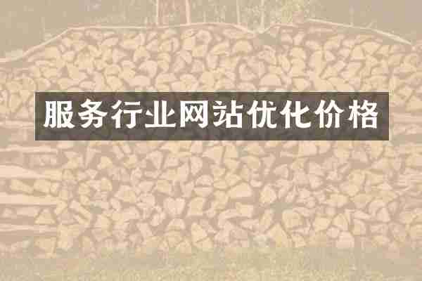 服务行业网站优化价格
