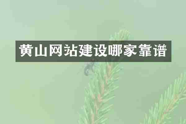黄山网站建设哪家靠谱