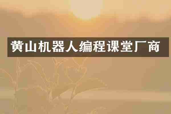 黄山机器人编程课堂厂商