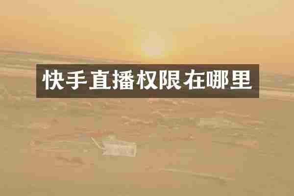 快手直播权限在哪里