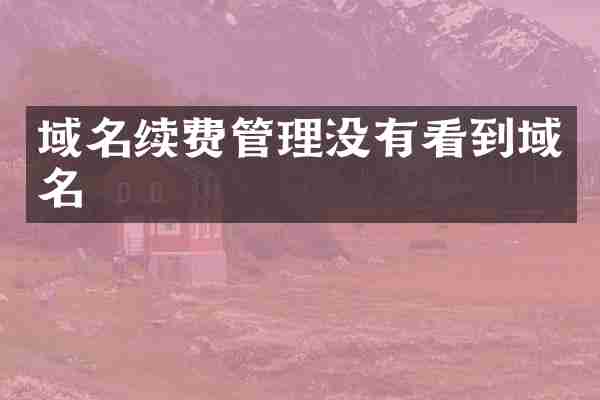 域名续费管理没有看到域名
