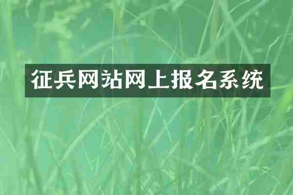 征兵网站网上报名系统