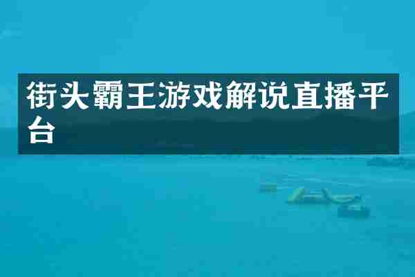 街头霸王游戏解说直播平台