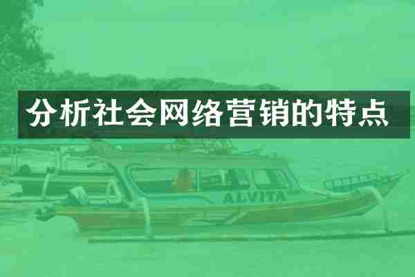 分析社会网络营销的特点