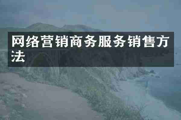 网络营销商务服务销售方法