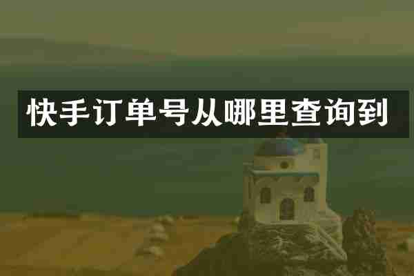 快手订单号从哪里查询到