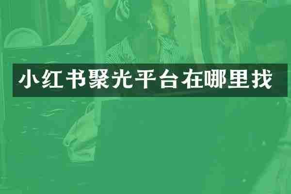 小红书聚光平台在哪里找