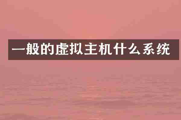 一般的虚拟主机什么系统