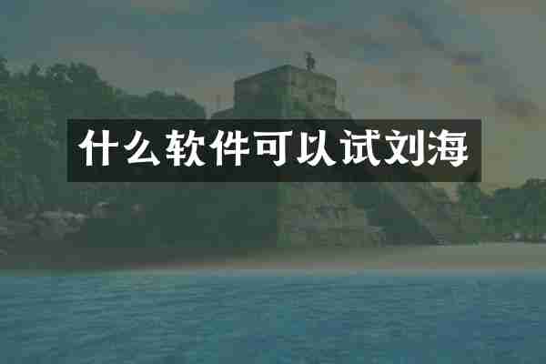 什么软件可以试刘海