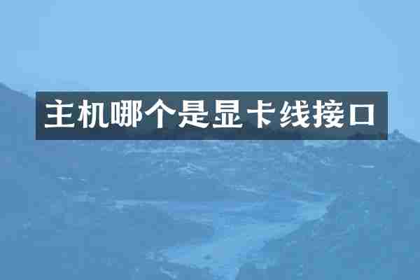 主机哪个是显卡线接口