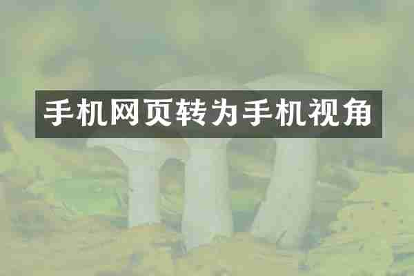 手机网页转为手机视角