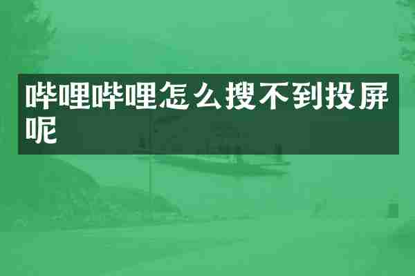哔哩哔哩怎么搜不到投屏呢