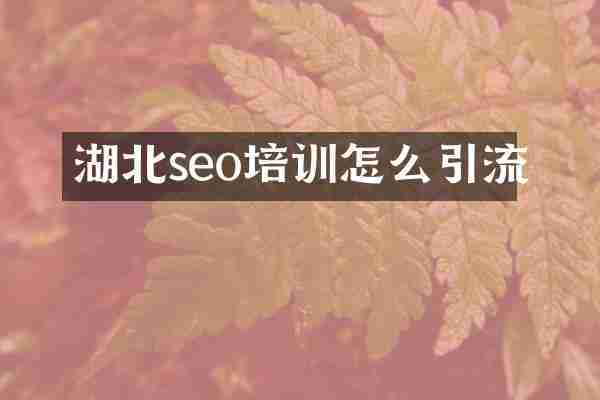 湖北seo培训怎么引流
