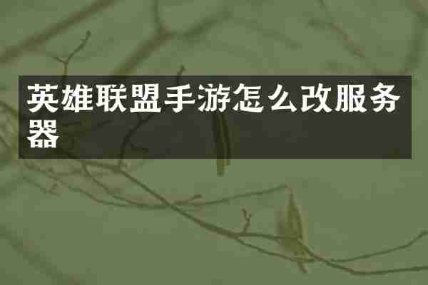 英雄联盟手游怎么改服务器