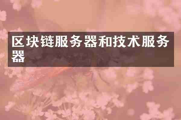 区块链服务器和技术服务器