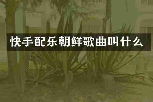 快手配乐朝鲜歌曲叫什么