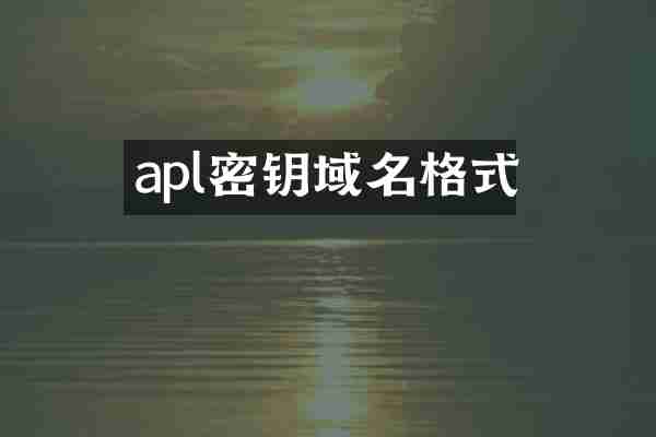 apl密钥域名格式