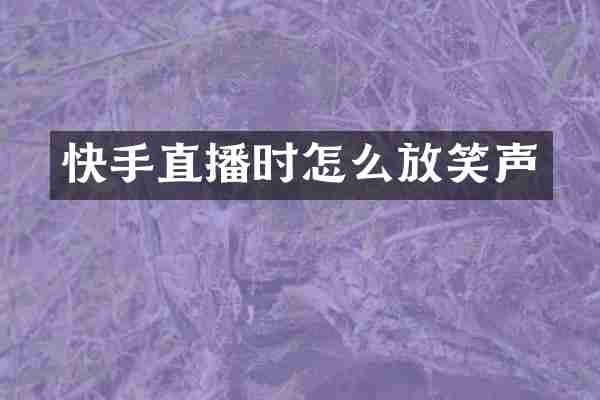 快手直播时怎么放笑声