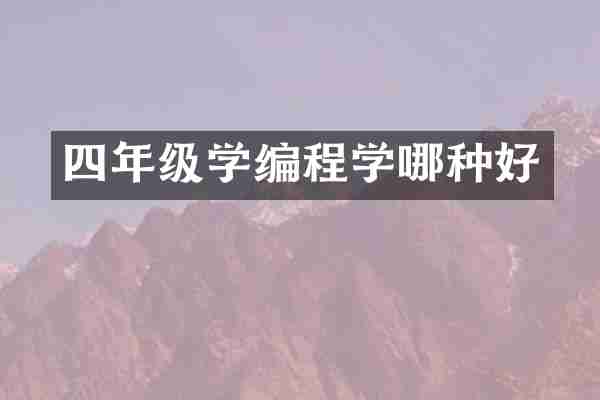四年级学编程学哪种好